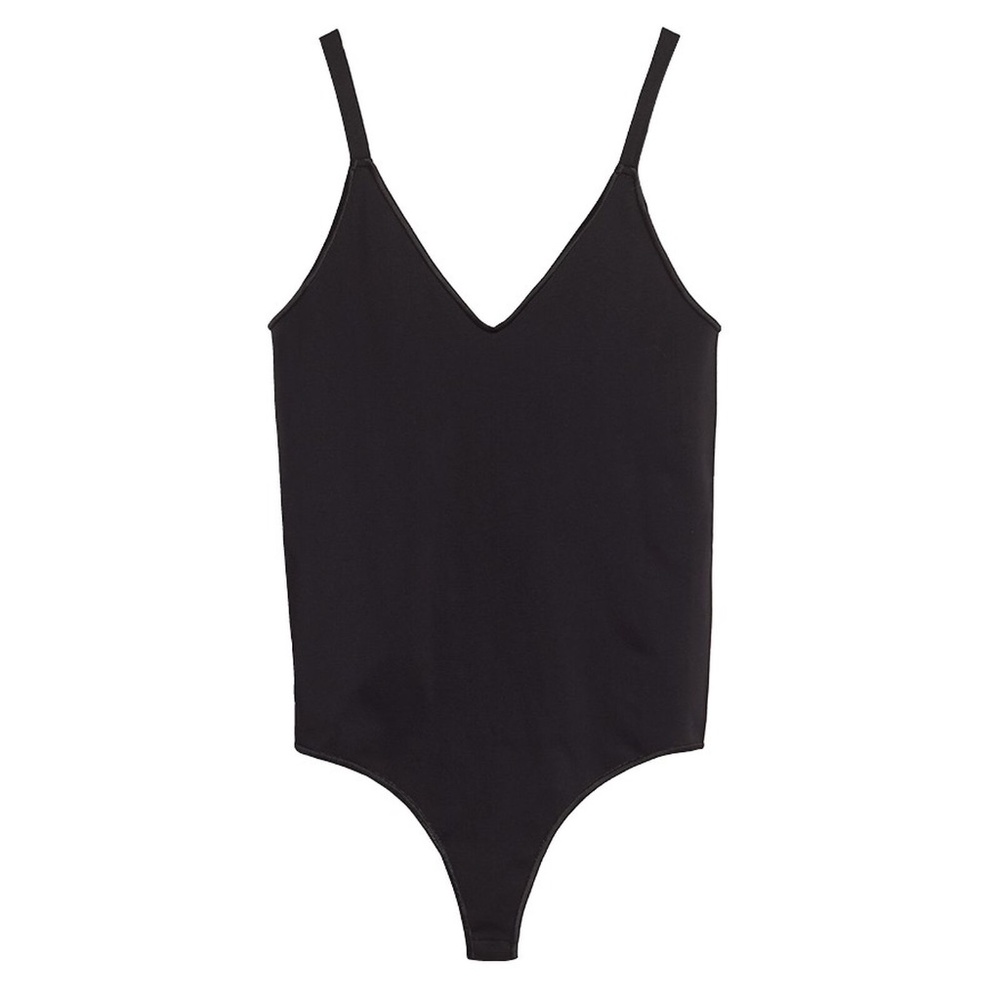 COPY - Cuyana Seamless Cross Back Tank Bodysuit Black Size M/L